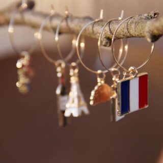 Wijnglas charms Frankrijk – Parisian Chic glasmarkeerders