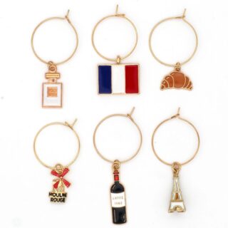 Wijnglas charms Frankrijk – Parisian Chic glasmarkeerders