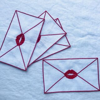 Love Letter Linnen Cocktail Servetten – Set van 4