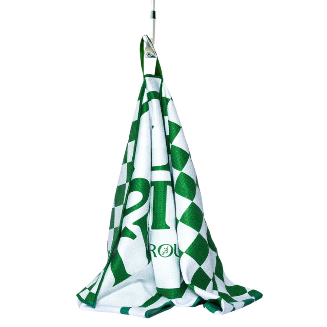 golf towel microfiber tee time design checkered pattern