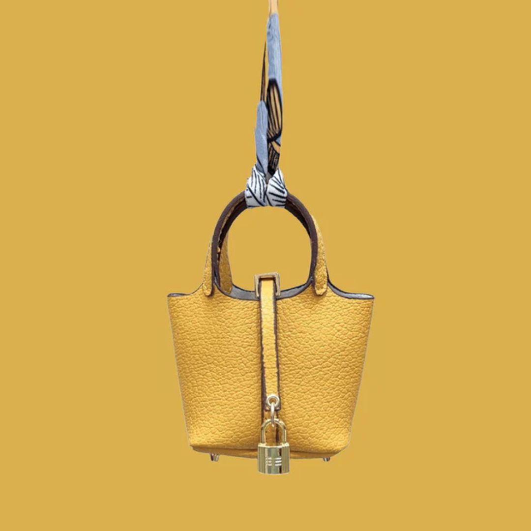 yellow Pikotin inspired bag charm