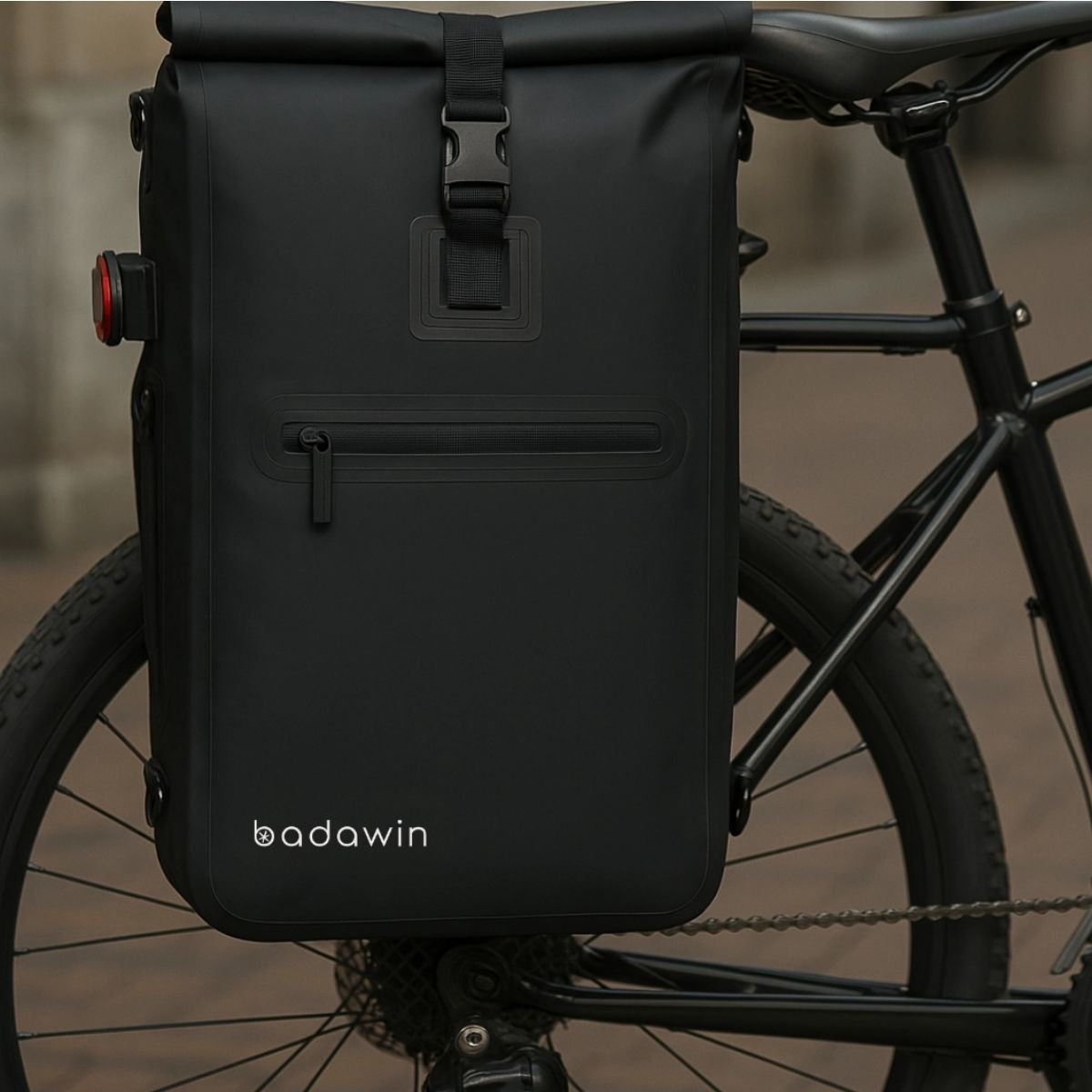 Badawin Ali 2-in-1 waterproof bike bag worn as a backpack