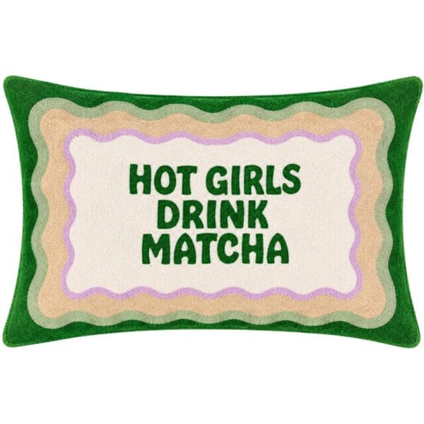 Hot Girls Drink Matcha Needlepoint Kussen